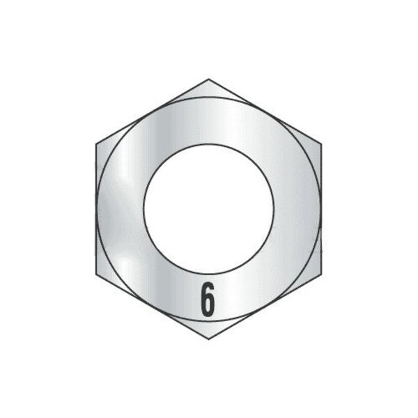 Newport Fasteners Hex Nut, M6-1.00, Steel, Class 6, Zinc Plated, 5 mm Ht, 500 PK 344665-PR-500